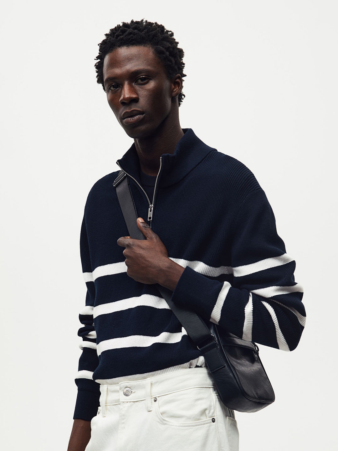 

H&M Pure Cotton Slim-Fit Jumper, Blue