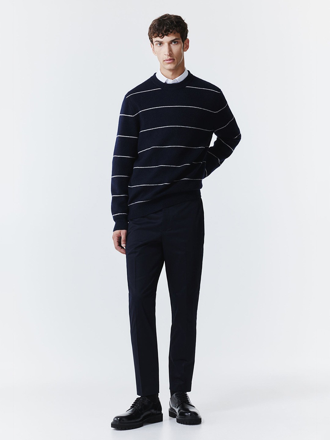 

H&M Regular Fit Fine-Knit Jumper, Blue