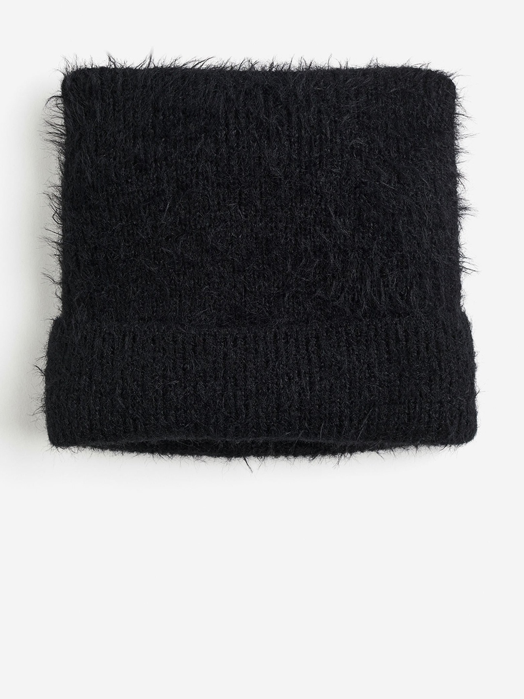 

H&M Ear-Detail Fluffy-Knit Hat, Black