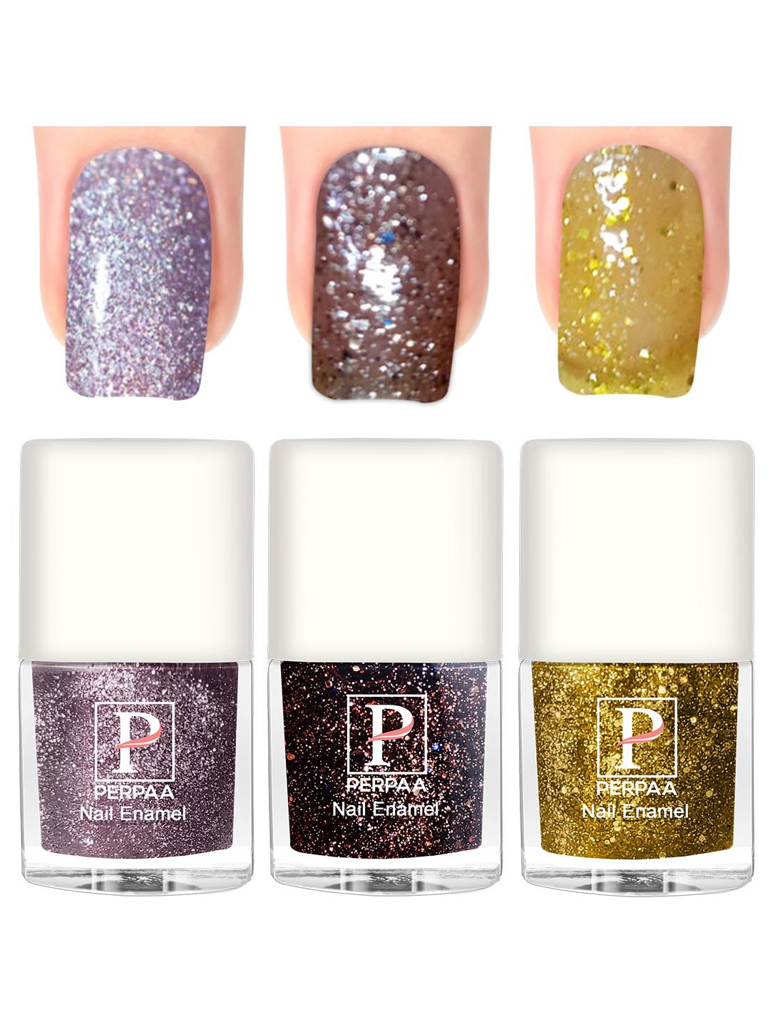 

PERPAA Set of 3 Glitter Light Reflective UV Gel Nail Polish - 5ml Each, Yellow