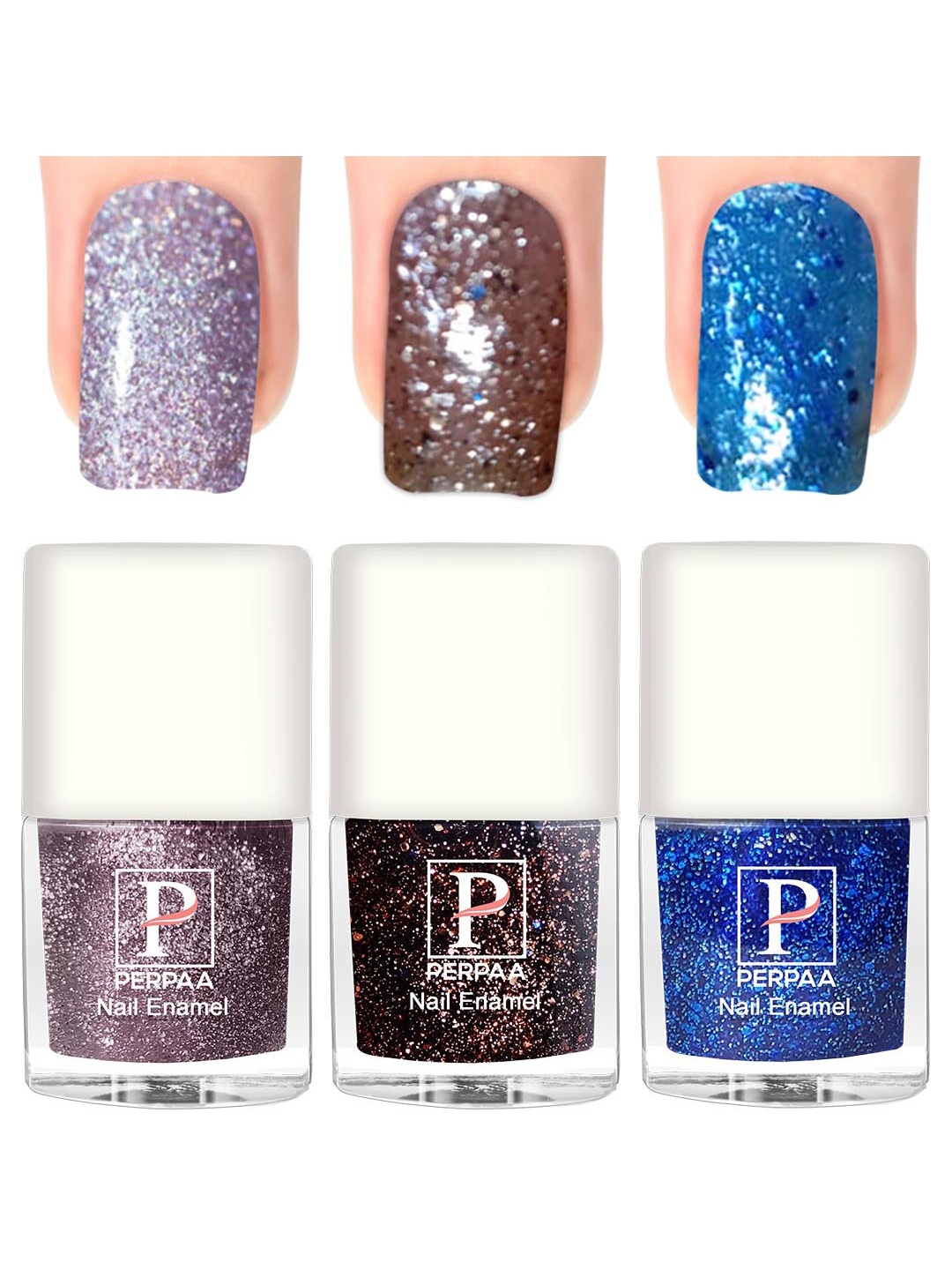 

PERPAA 3Pcs Long Lasting Gel Nail Polish - 5ml Each - Lavender, Brown, Turquoise