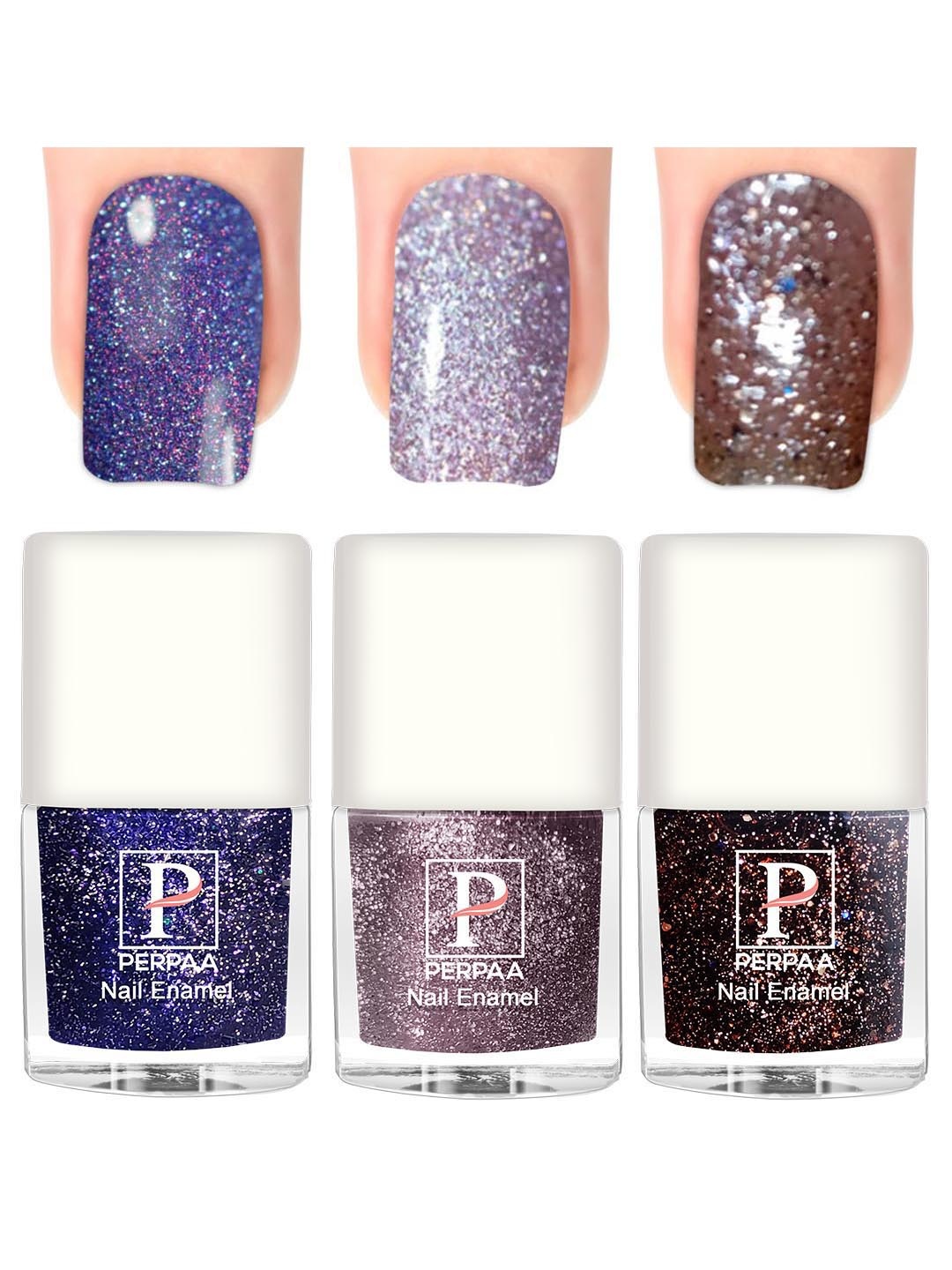 

PERPAA 3Pcs Long Lasting Gel Nail Polish - 5ml Each - Lavender, Brown, Royal Blue