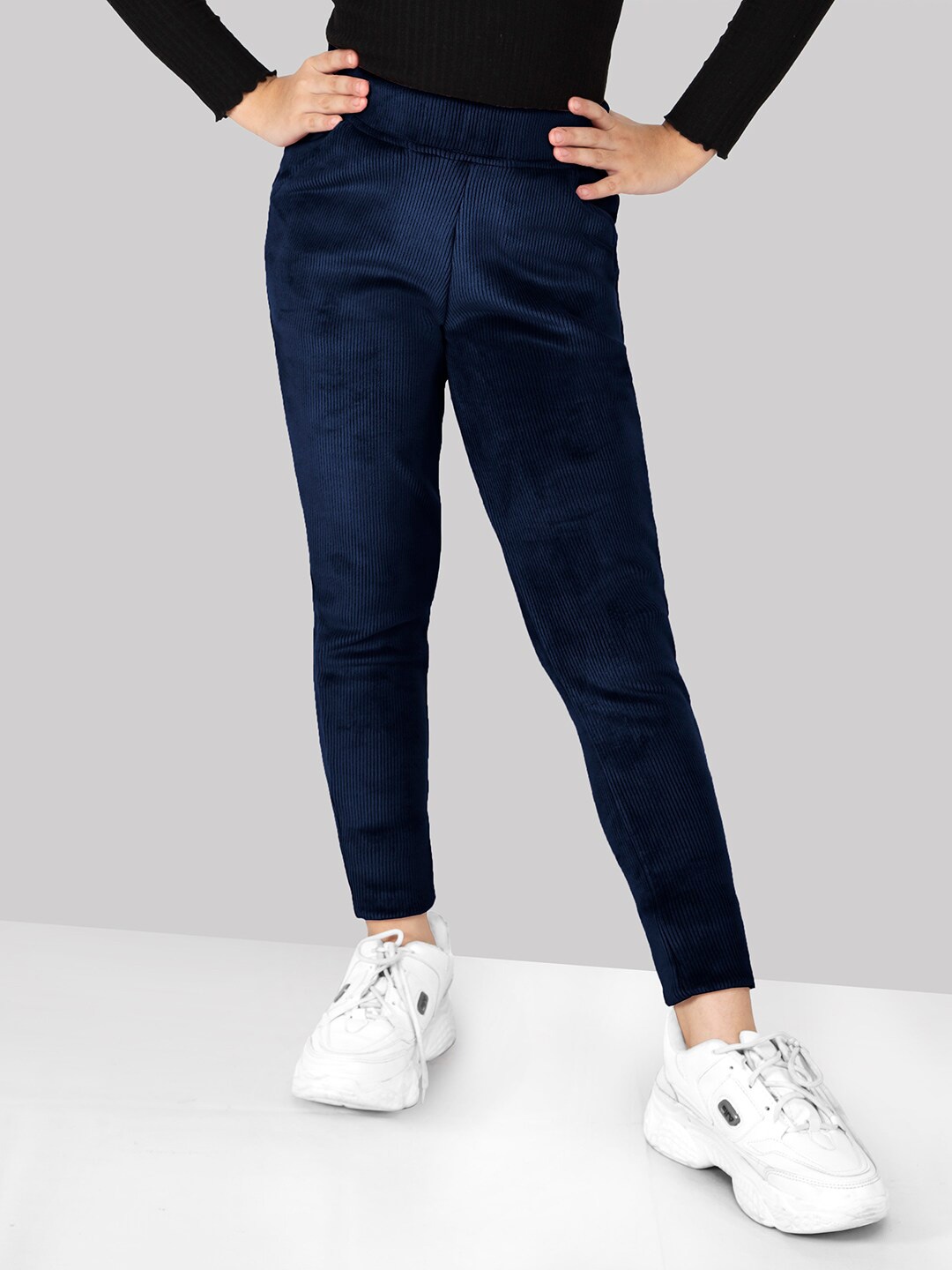 

Naughty Ninos Girls Skinny Fit Jeggings, Navy blue
