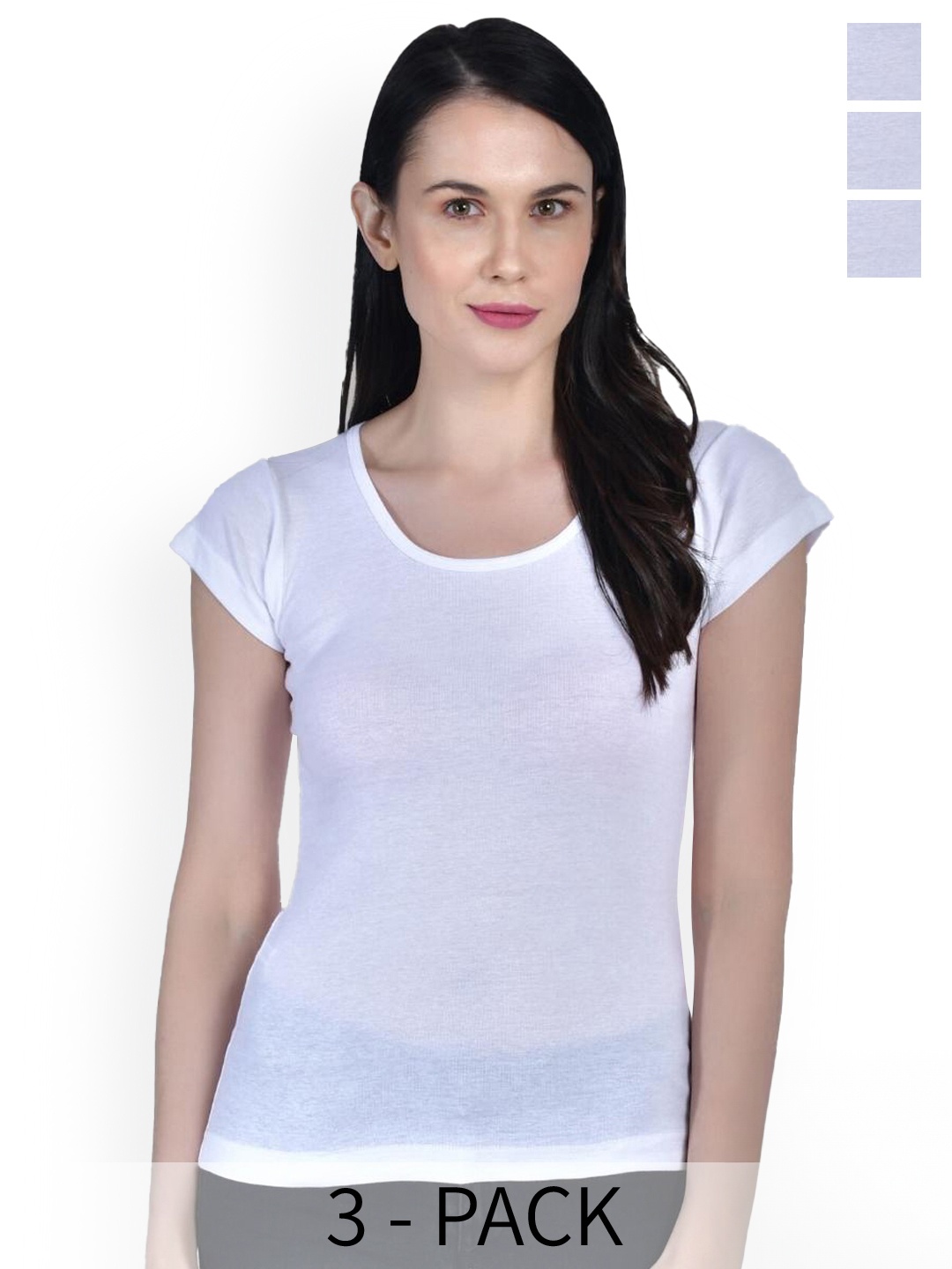 

Aimly Set Of 3 Solid Cotton Top, White