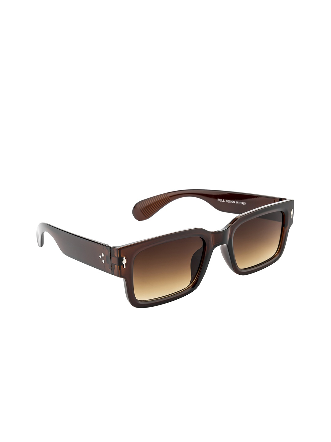 

Mast & Harbour Unisex Rectangle Sunglasses with UV Protected Lens MH-P9673-C2, Brown