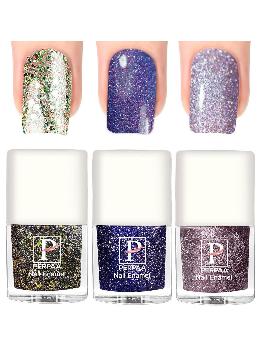 

PERPAA 3Pcs Long Lasting Gel Nail Polish - 5ml Each - Green, Royal Blue, Lavender