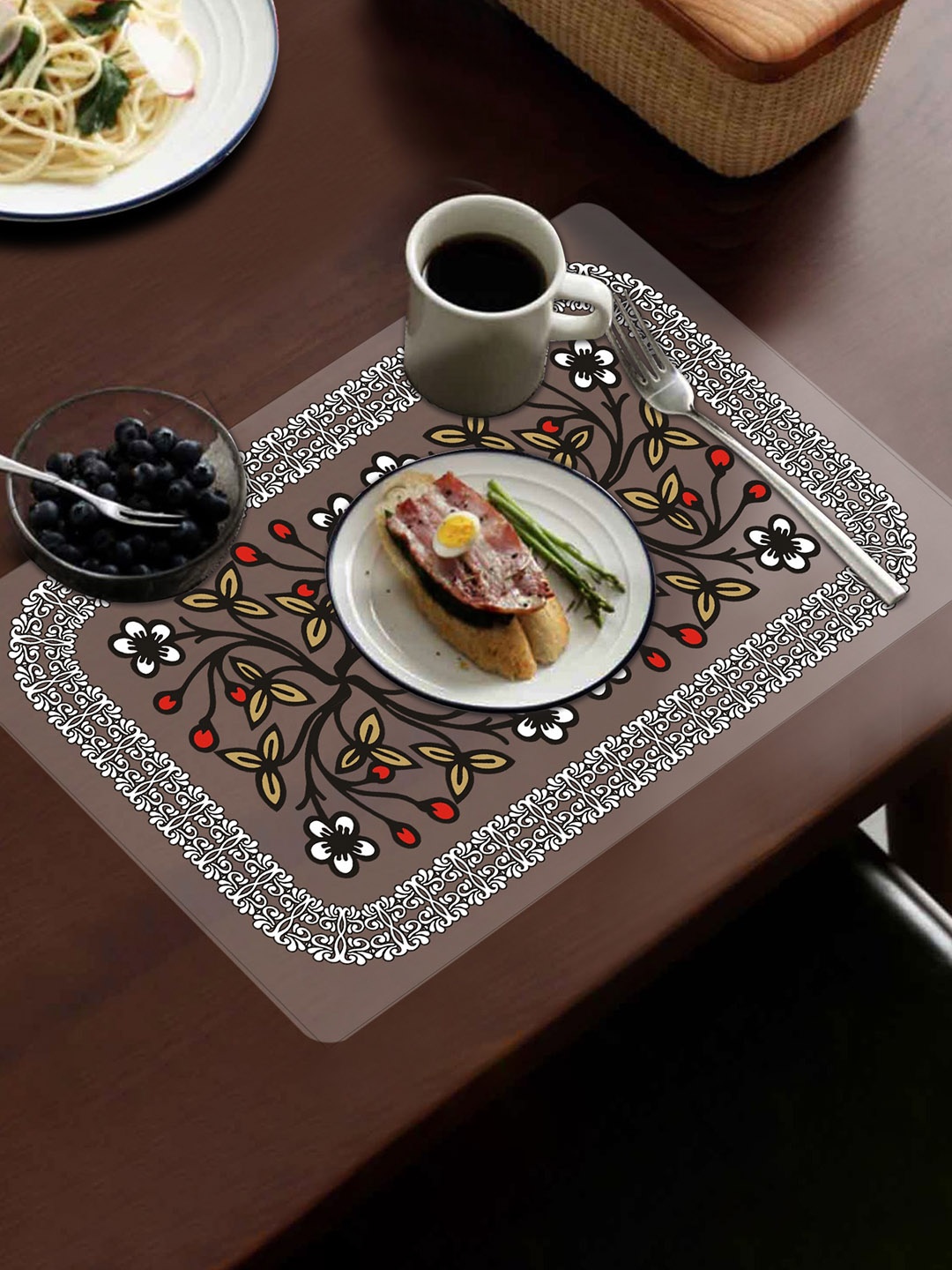 

Dakshya Industries Blossom Red & White 3 Pieces Printed Table Placemats