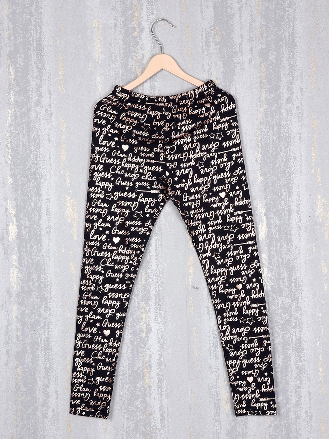 

Steele Girls Typography Printed Cotton Leggings, Navy blue