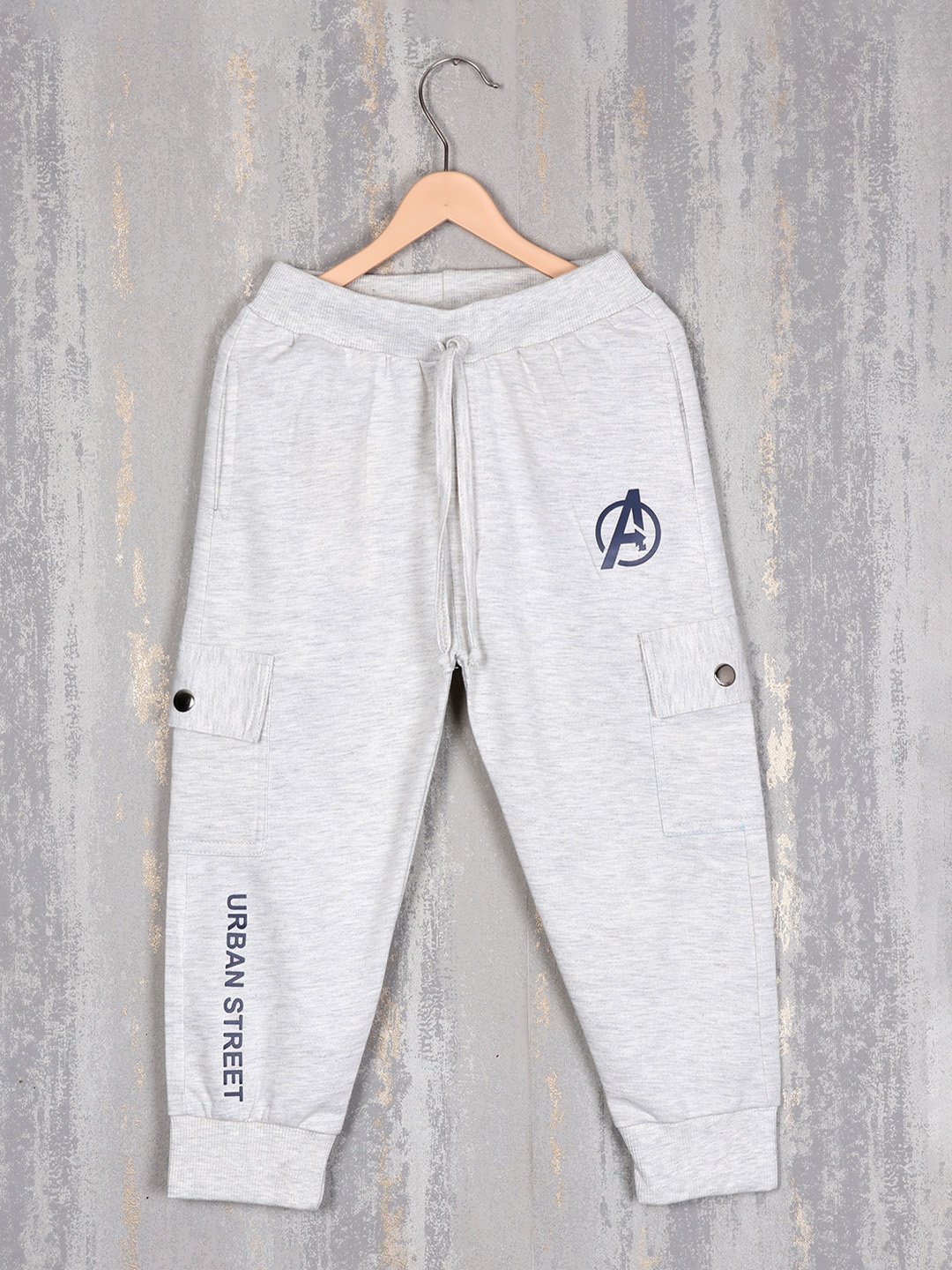 

Albion Girls Printed Pure Cotton Mid-Rise Joggers, Grey