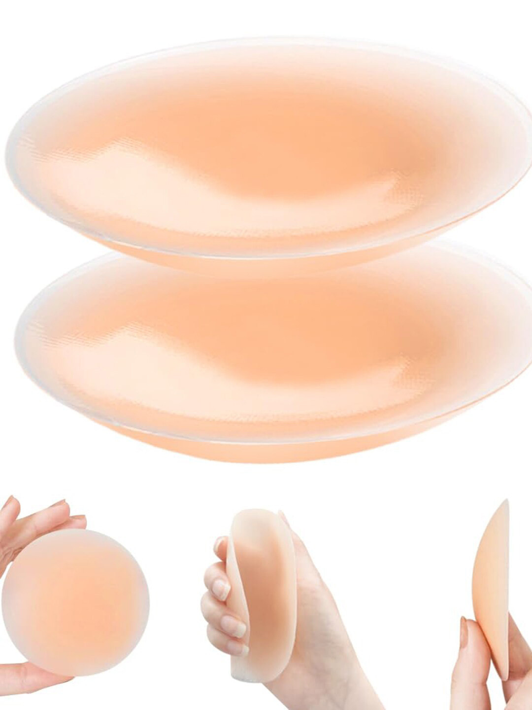 

Krelin 2 Pairs Silicone Reusable Adhesive Invisible Nipple Covers, Beige