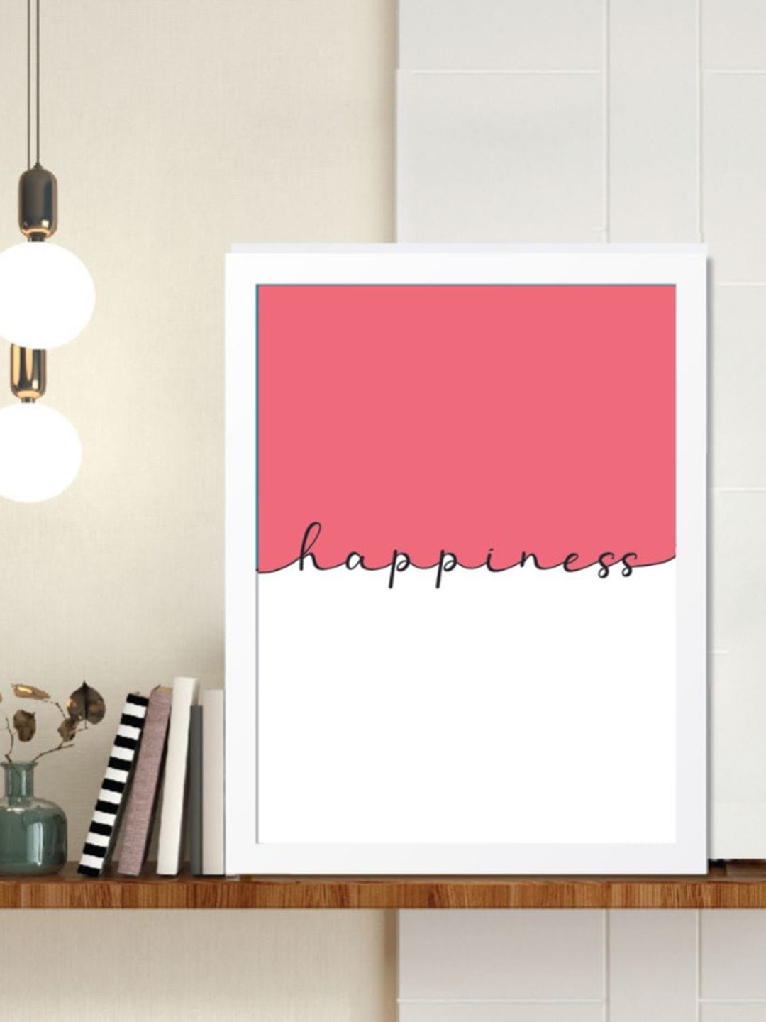 

Gathari Pink Happiness Printed Motivational Photo Frame