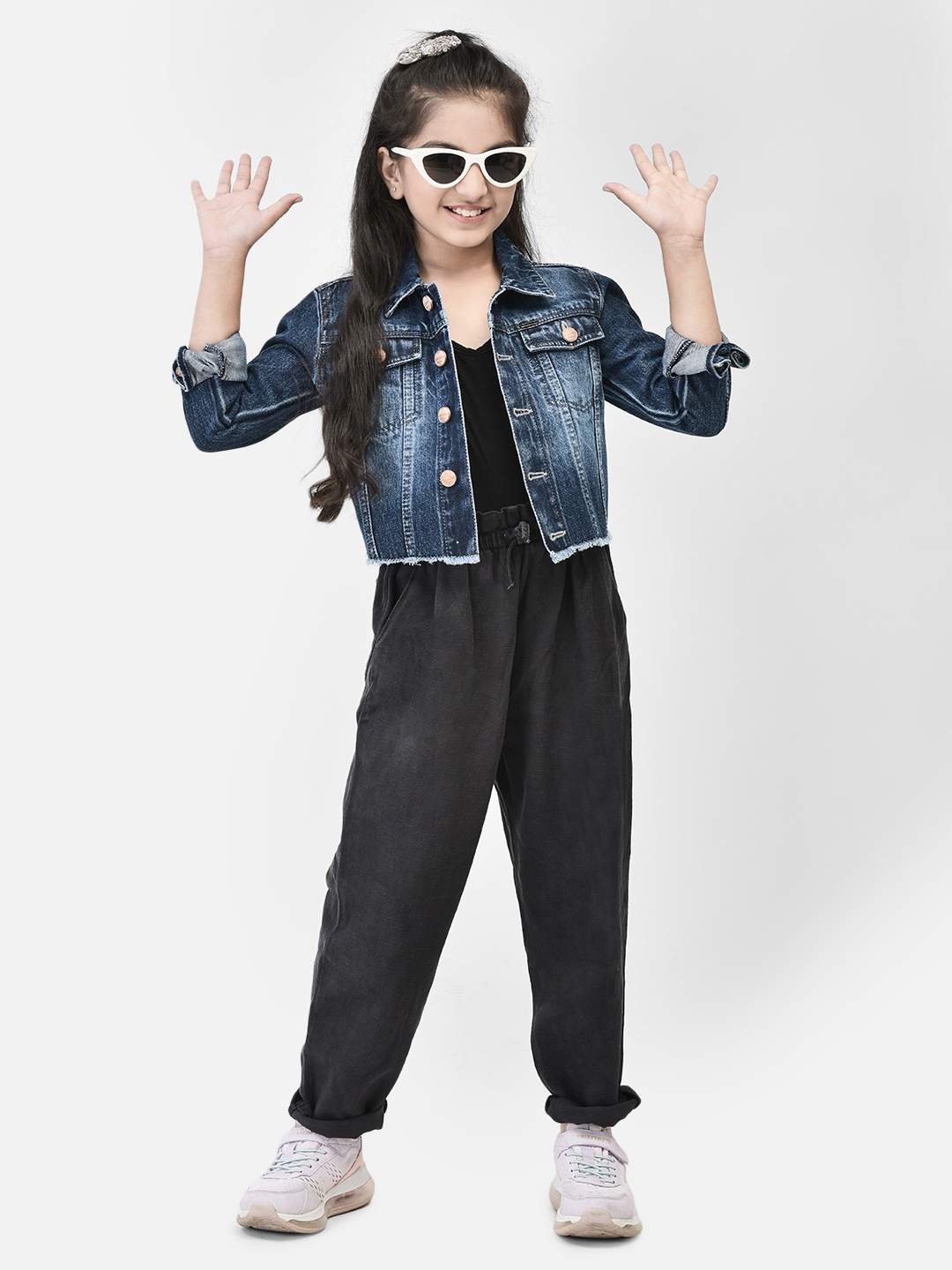 

Crimsoune Club Girls Washed Denim Jacket, Blue
