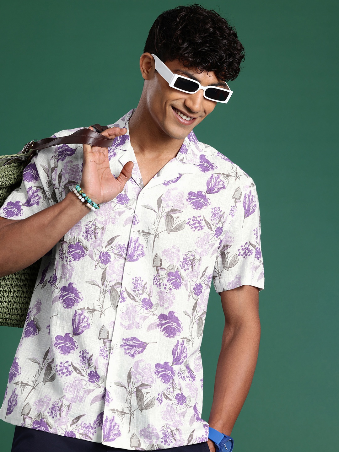 

Sangria Men Comfort Floral Printed Casual Shirt, Multi