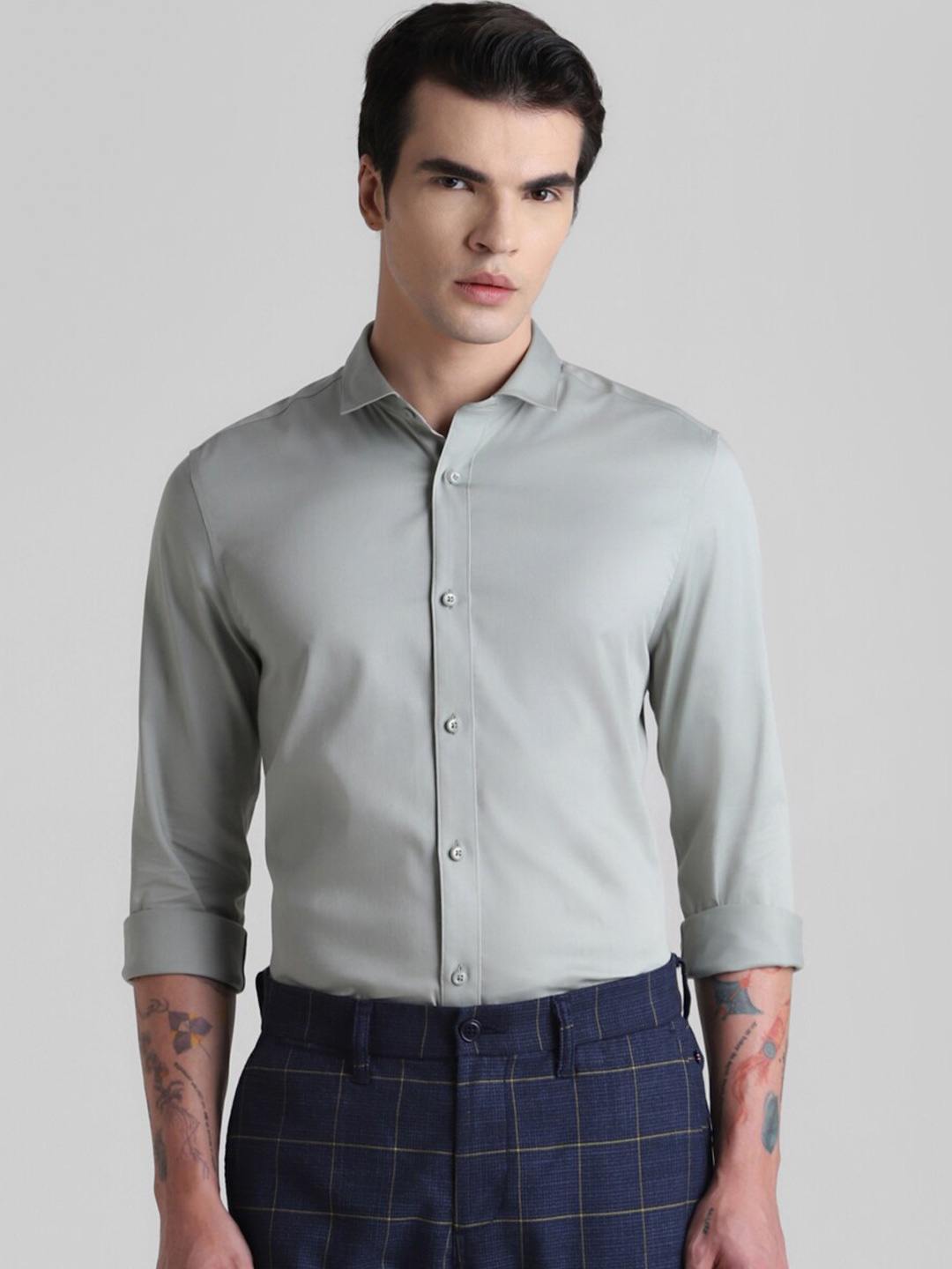 

Jack & Jones Slim Fit Pure Cotton Casual Shirt, Grey
