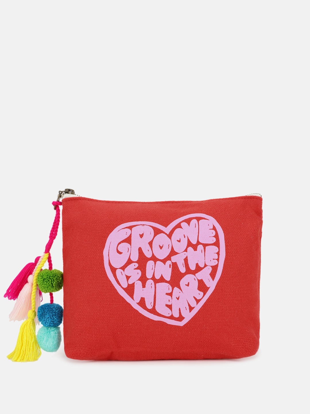 

Maisha Printed Cotton Travel Pouch, Red