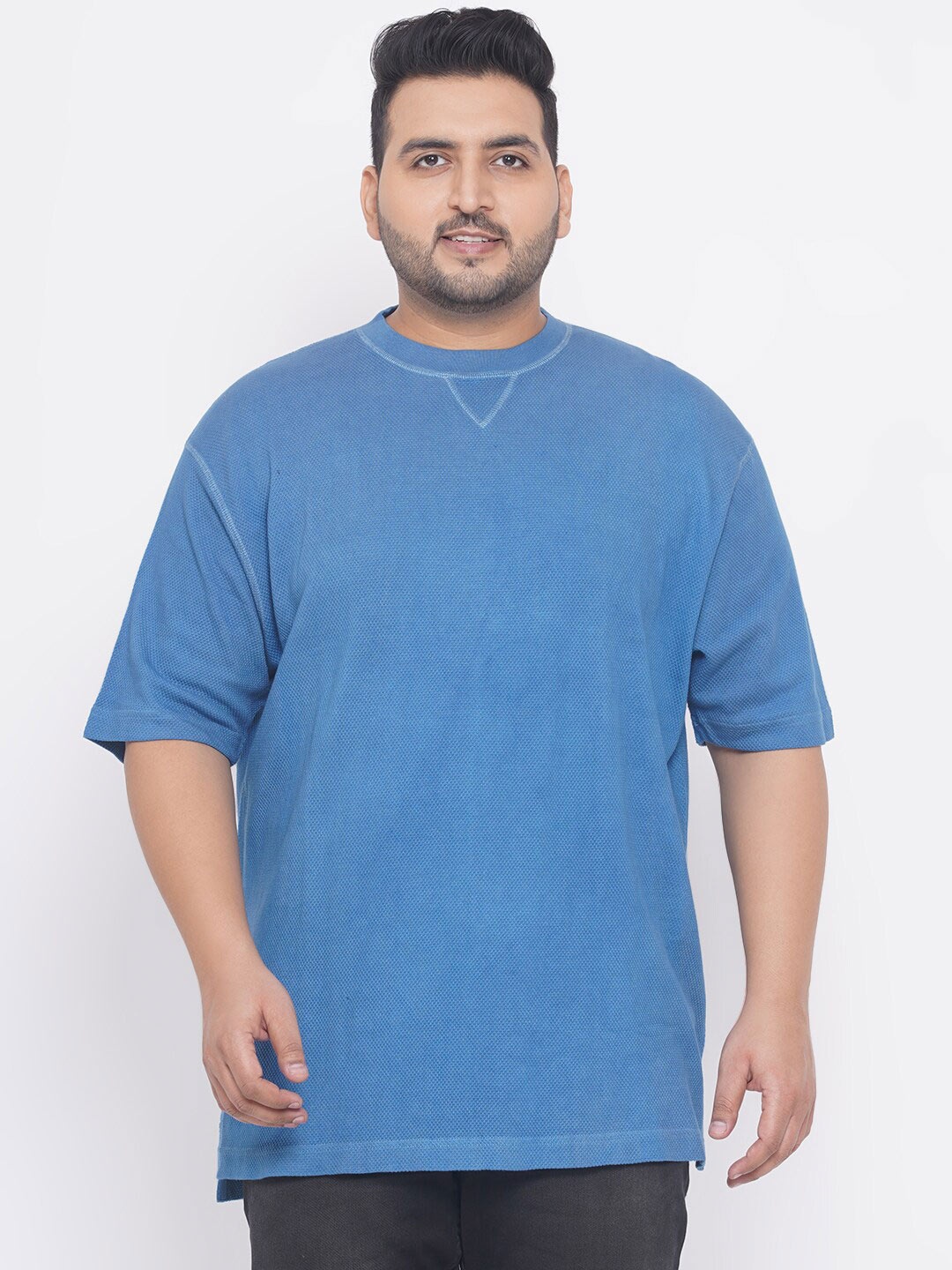 

Santonio Plus Size Round Neck Regular Fit Cotton T-shirt, Blue