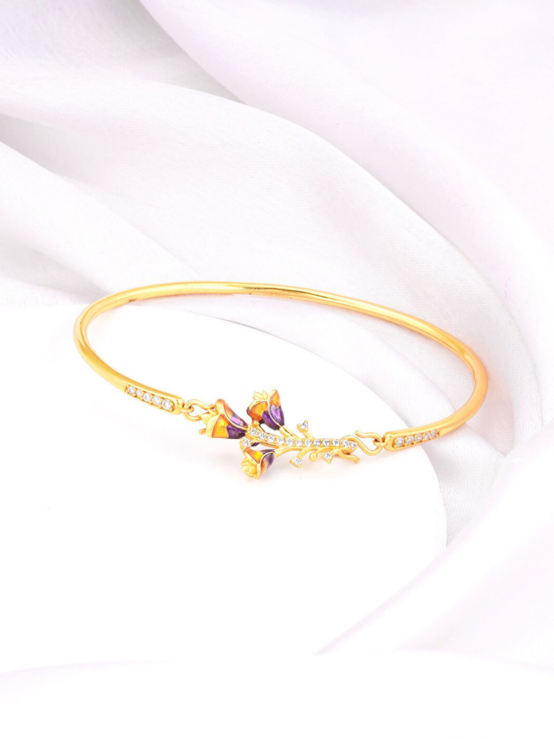 

GIVA Gold-Plated 925 Stone-Studded Sterling Silver Cuff Bracelet