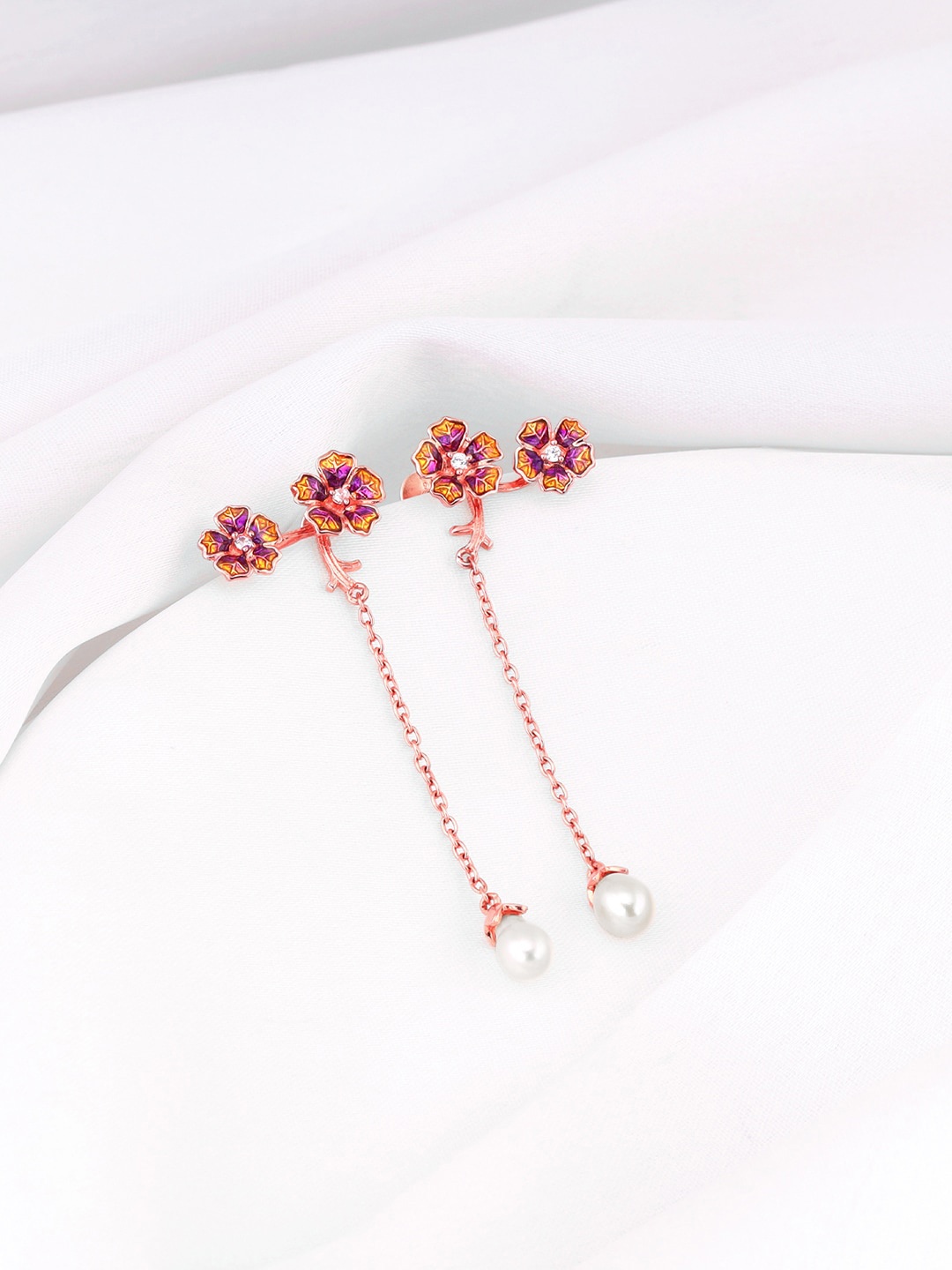 

GIVA Rose Gold Plated Contemporary Drop Earrings