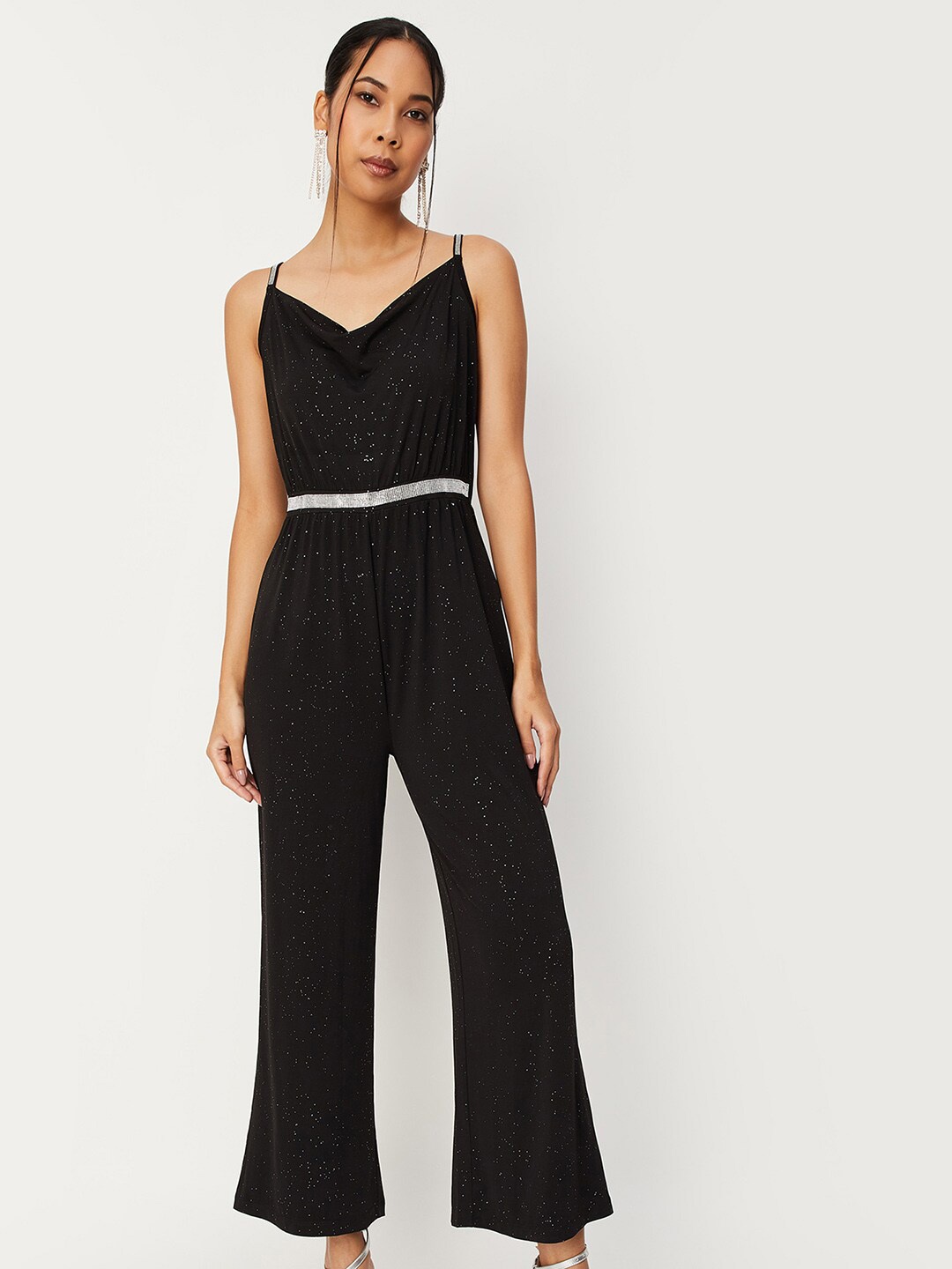 

max Shoulder Straps Basic Jumpsuit, Black