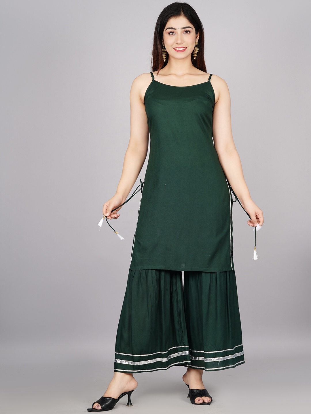 

DK FAB Regular Gotta Patti Kurta with Sharara, Green
