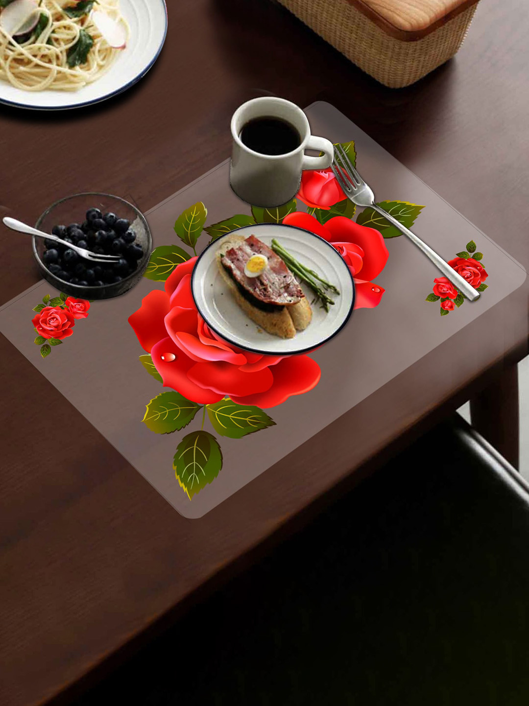 

Dakshya Industries Red 4-Pieces Waterproff & Anti-Bacterial Printed Fridge Mat