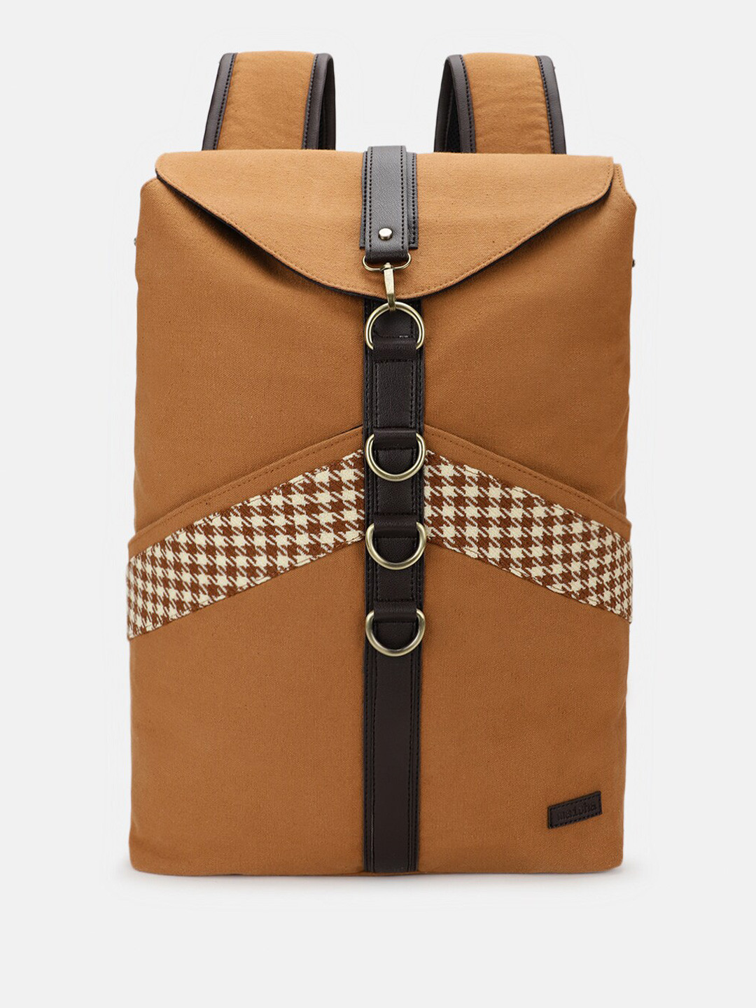 

Maisha Unisex Geometric Printed Backpack, Brown