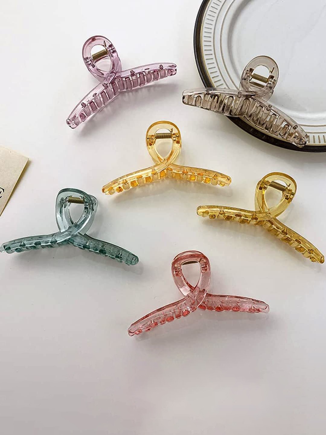 

VAGHBHATT Set of 6 Claw Clips, Yellow