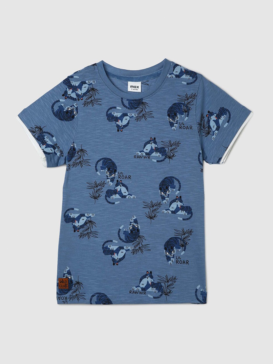 

max Boys Graphic Printed Pure Cotton T-shirt, Blue