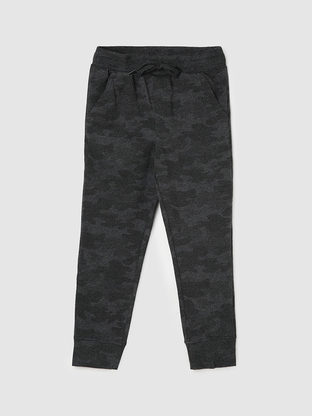 

max Boys Camouflage Mid-Rise Pure Cotton Joggers, Grey