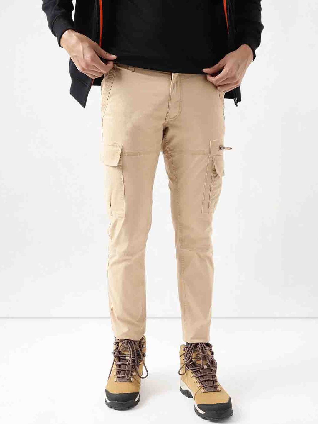 

Wildcraft Men Relaxed Cotton Cargos Trousers, Khaki