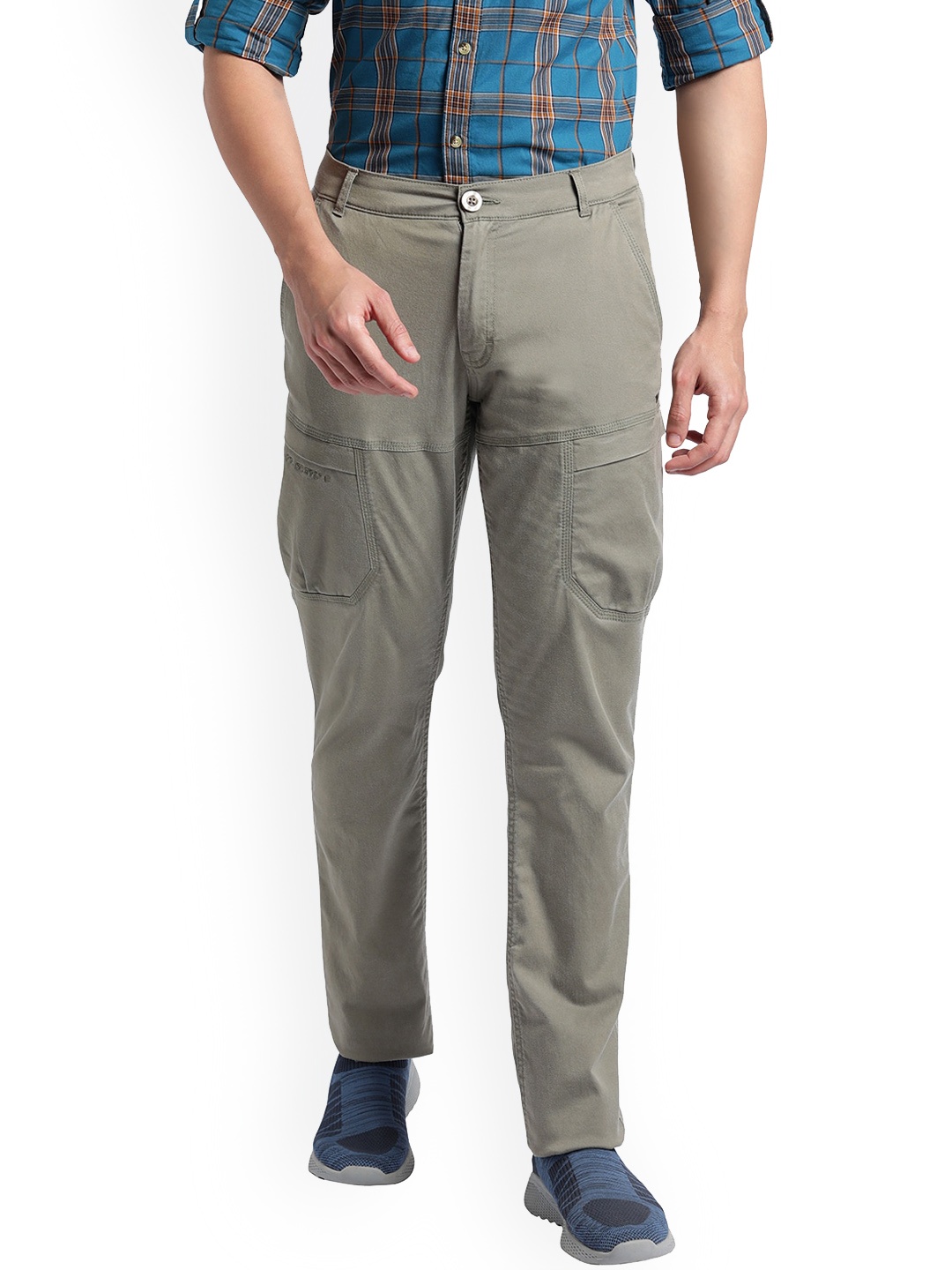 

Wildcraft Men Mid-Rise Relaxed Cargos Trousers, Olive