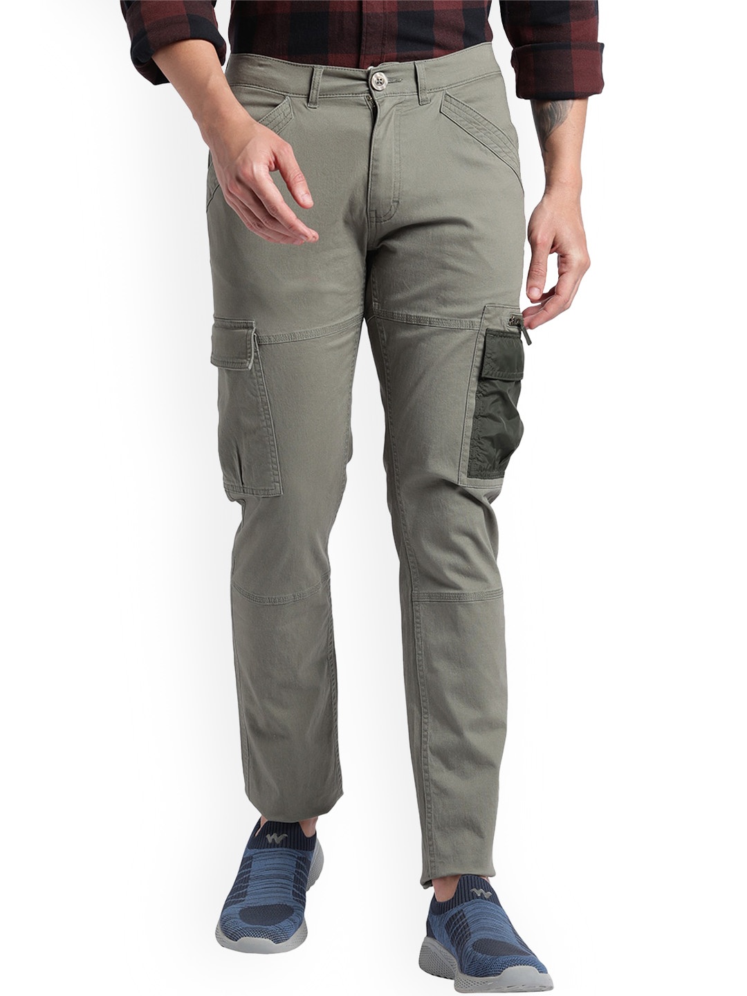 

Wildcraft Men Relaxed Mid-Rise Cotton Cargos, Olive