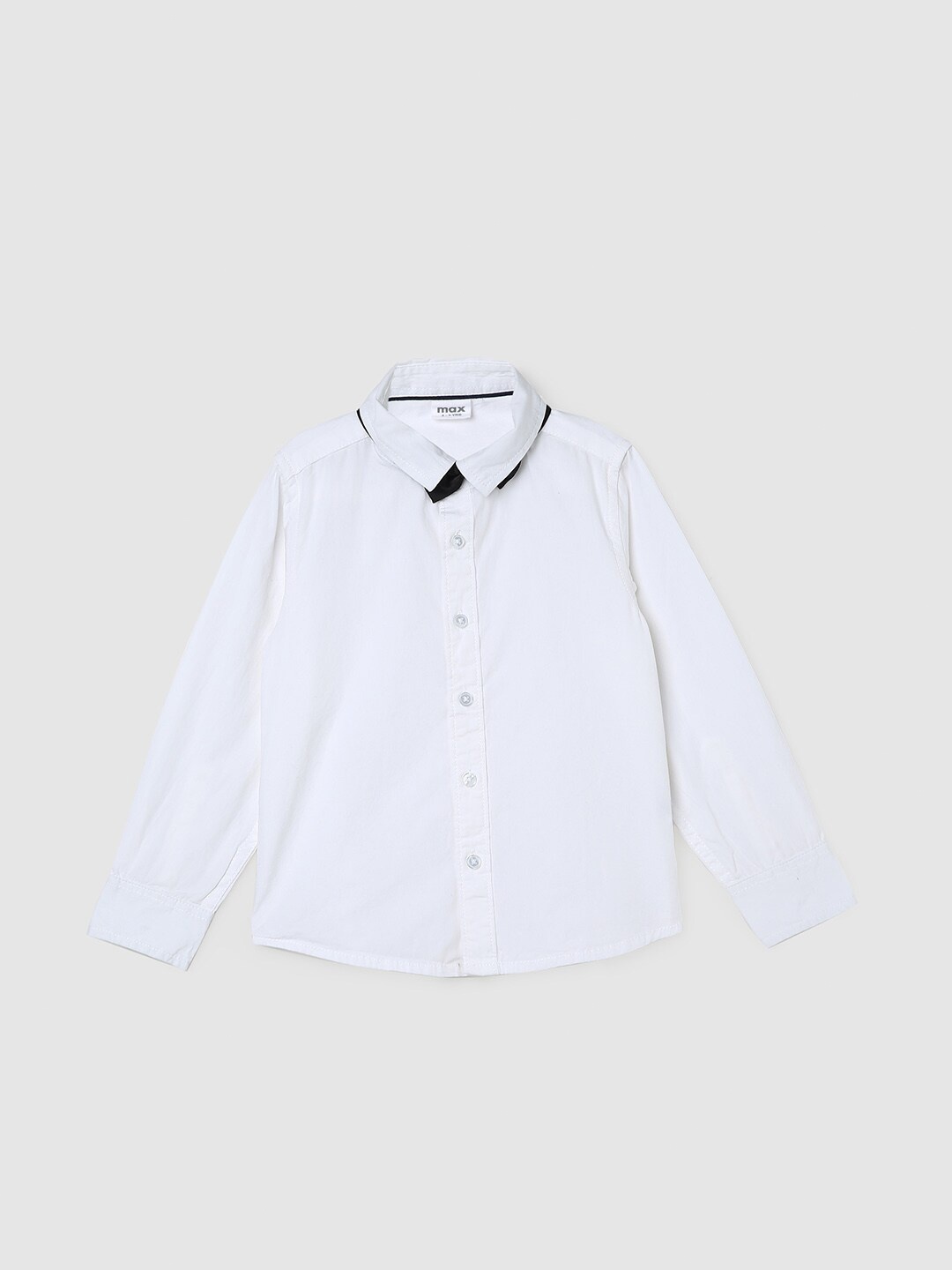

max Boys Spread Collar Casual Pure Cotton Shirt, White
