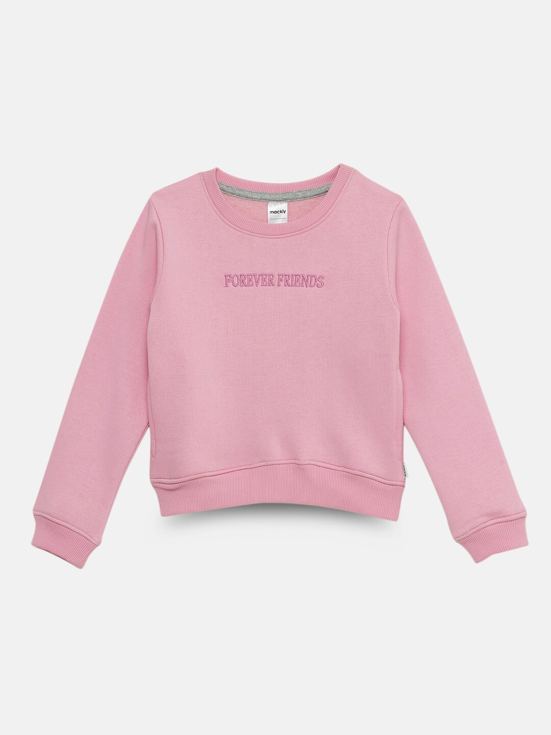 

mackly Girls Typography Printed Cotton Sweatshirt, Pink