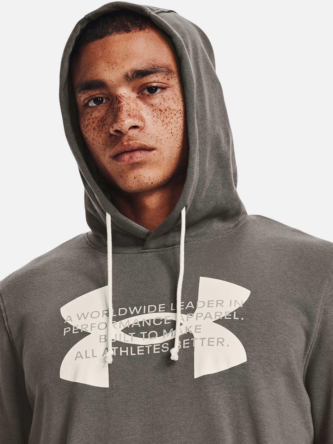 

UNDER ARMOUR UA Rival Terry Logo Hoodie Sweatshirt, Brown