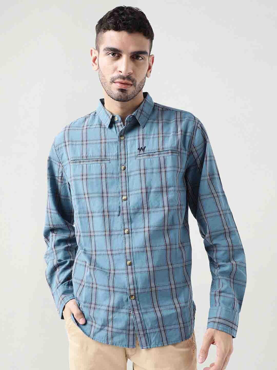 

Wildcraft Comfort Tartan Checked Cotton Casual Shirt, Blue