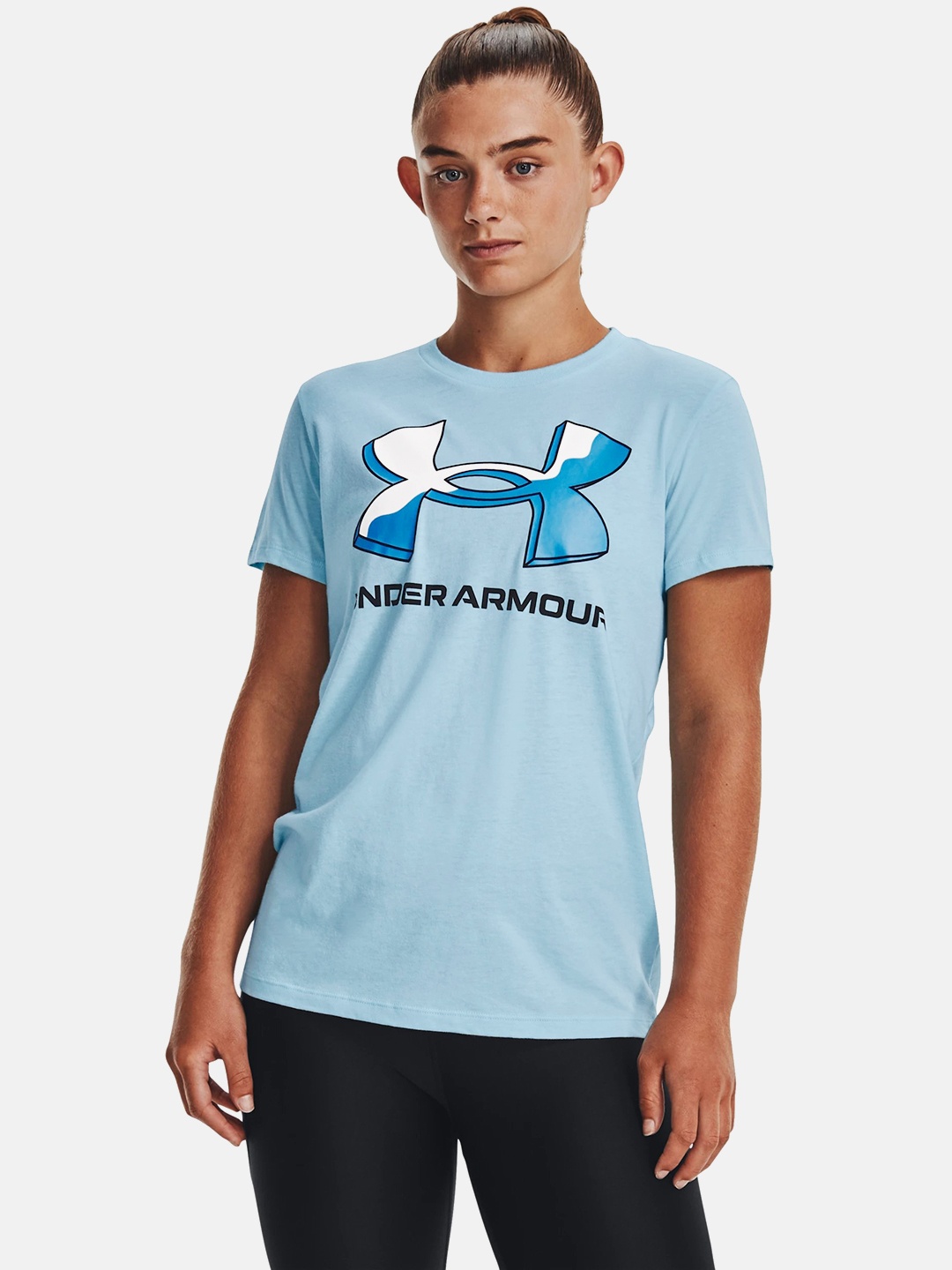 UNDER ARMOUR 3D Brand Logo Printed T-shirt, Blue