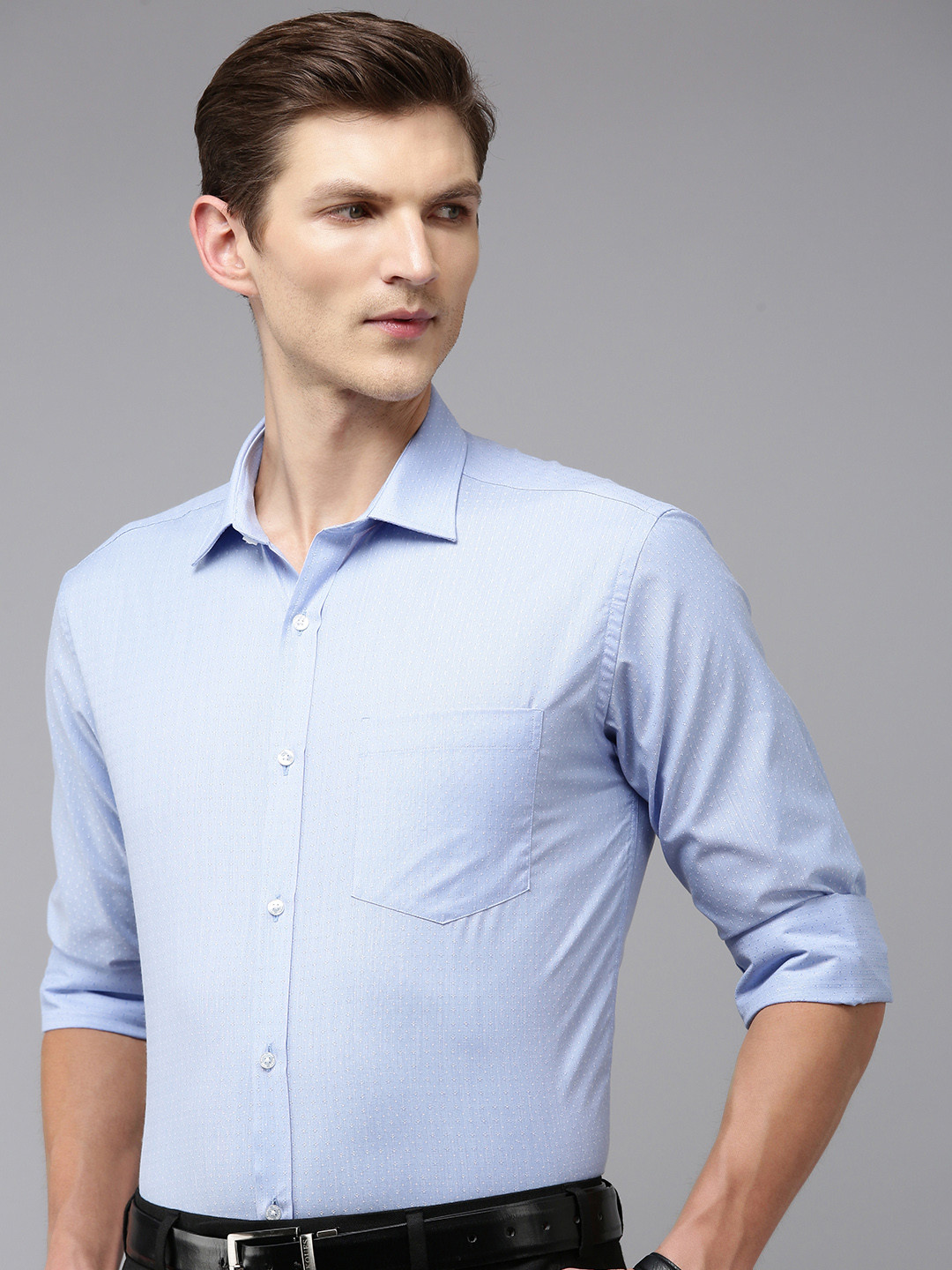 

Park Avenue Men Pure Cotton Slim Fit Formal Shirt, Blue