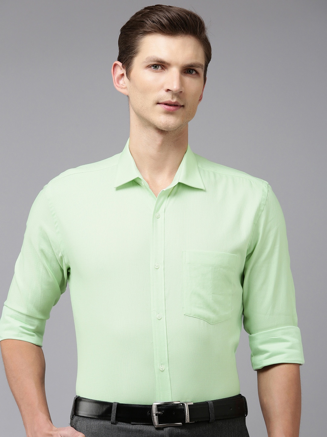 

Park Avenue Pure Cotton Slim Fit Formal Shirt, Green