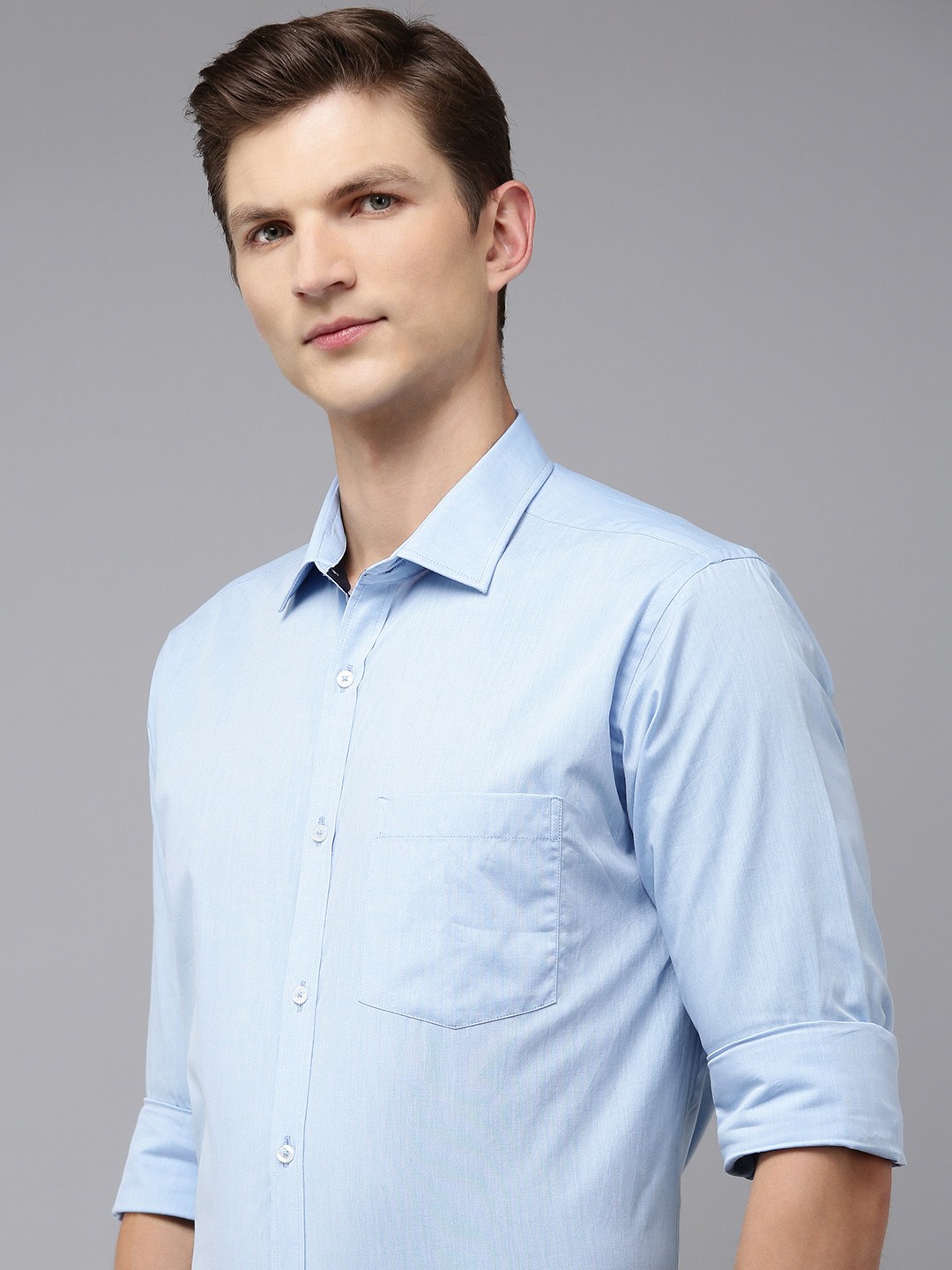 

Park Avenue Pure Cotton Slim Fit Opaque Formal Shirt, Blue