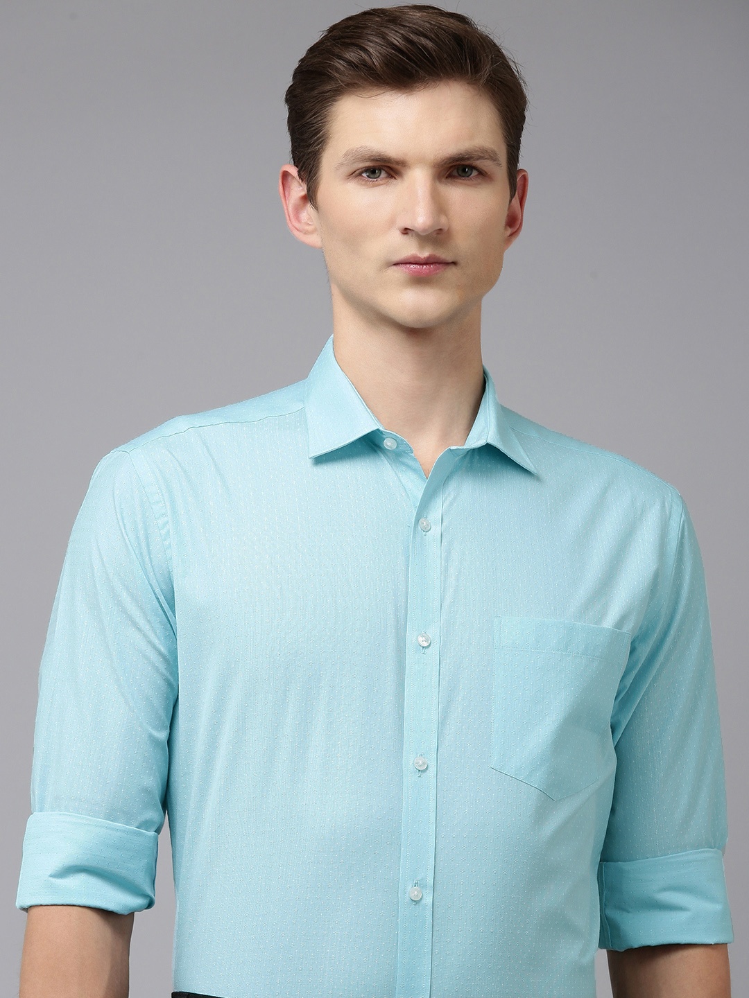 

Park Avenue Self Design Slim Fit Formal Shirt, Blue