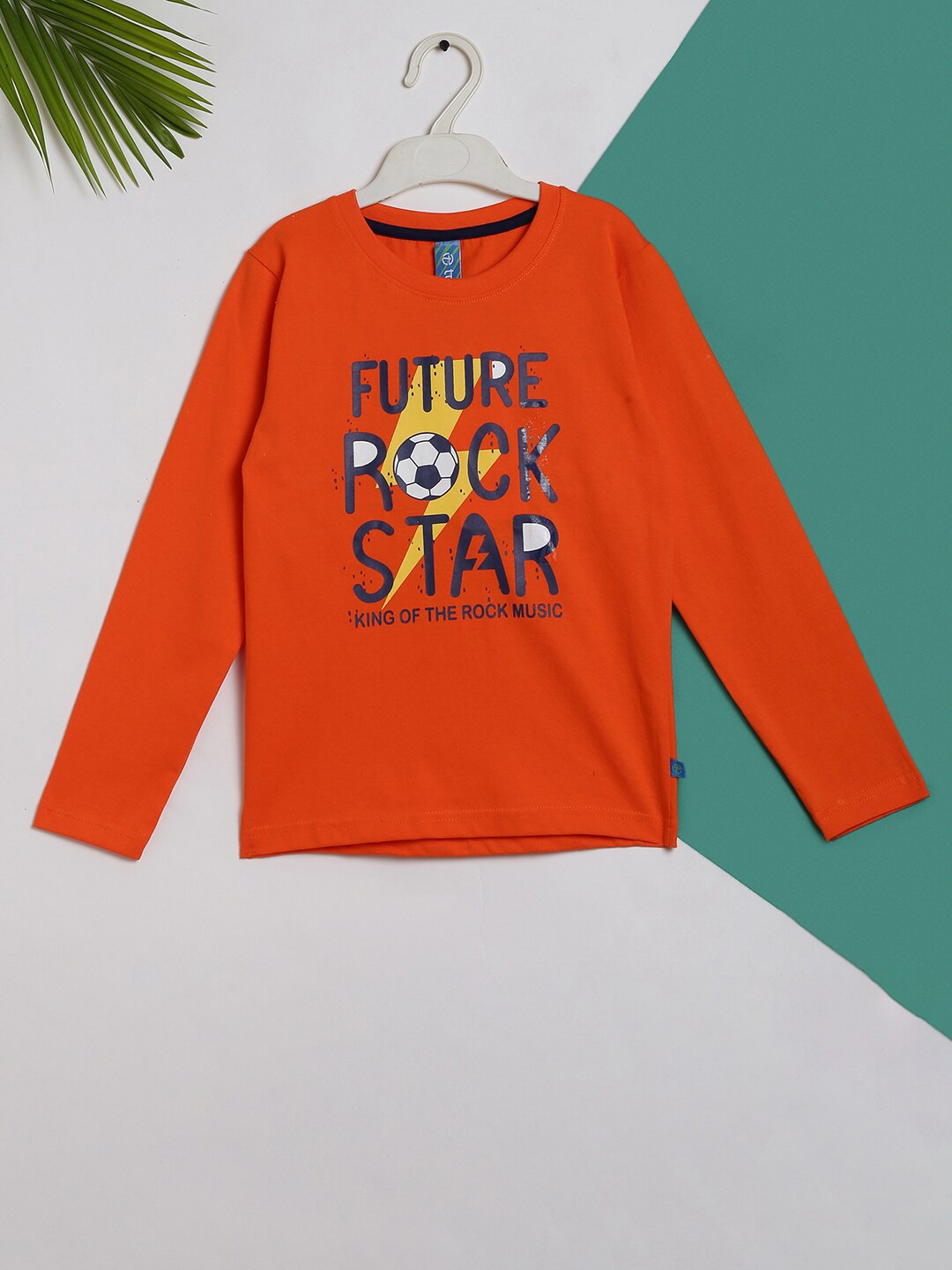

V-Mart Boys Typography Printed Cotton T-shirt, Orange