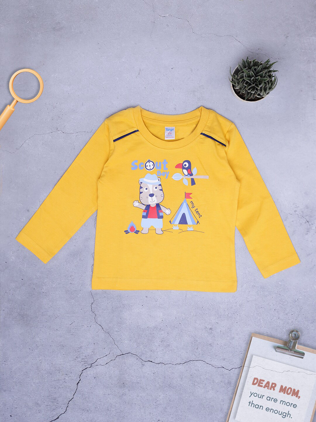 

V-Mart Infants Graphic Printed Round Neck Cotton Regular T-shirt, Yellow