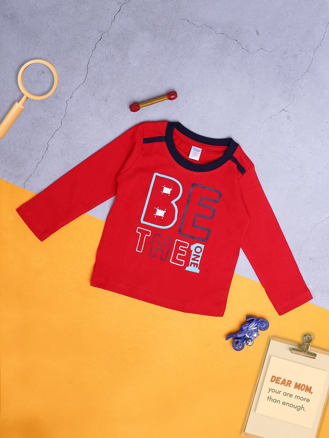 

V-Mart Infants Kids Typography Printed Cotton T-shirt, Red