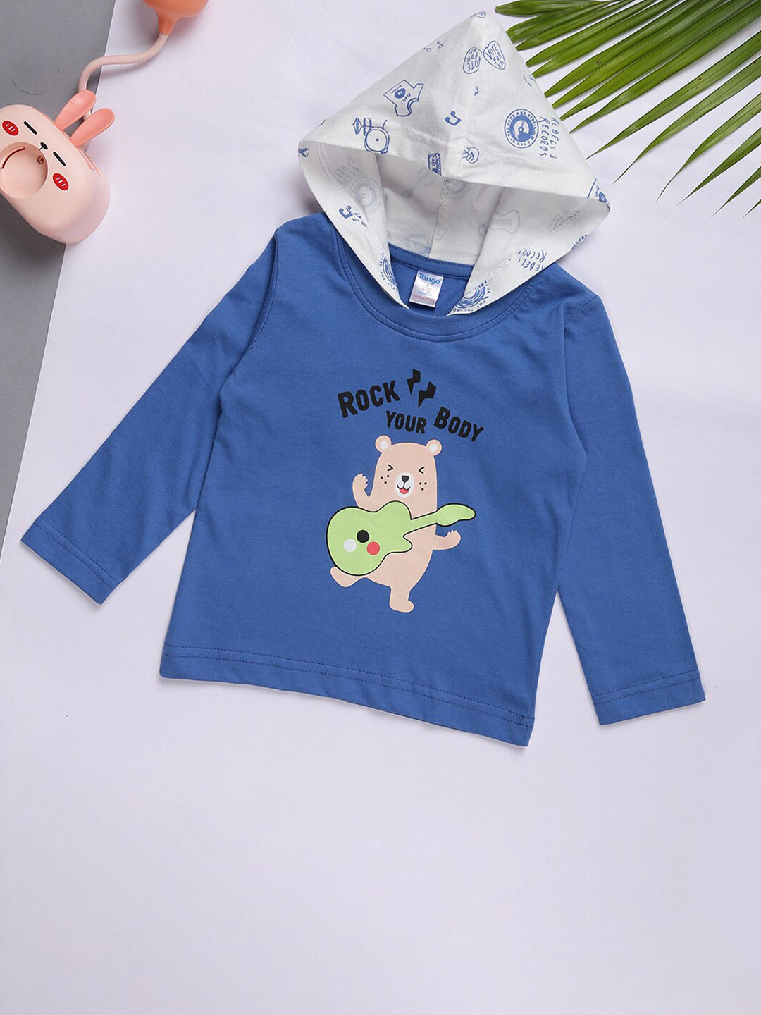 

V-Mart Kids Graphic Printed Hooded T-shirt, Blue