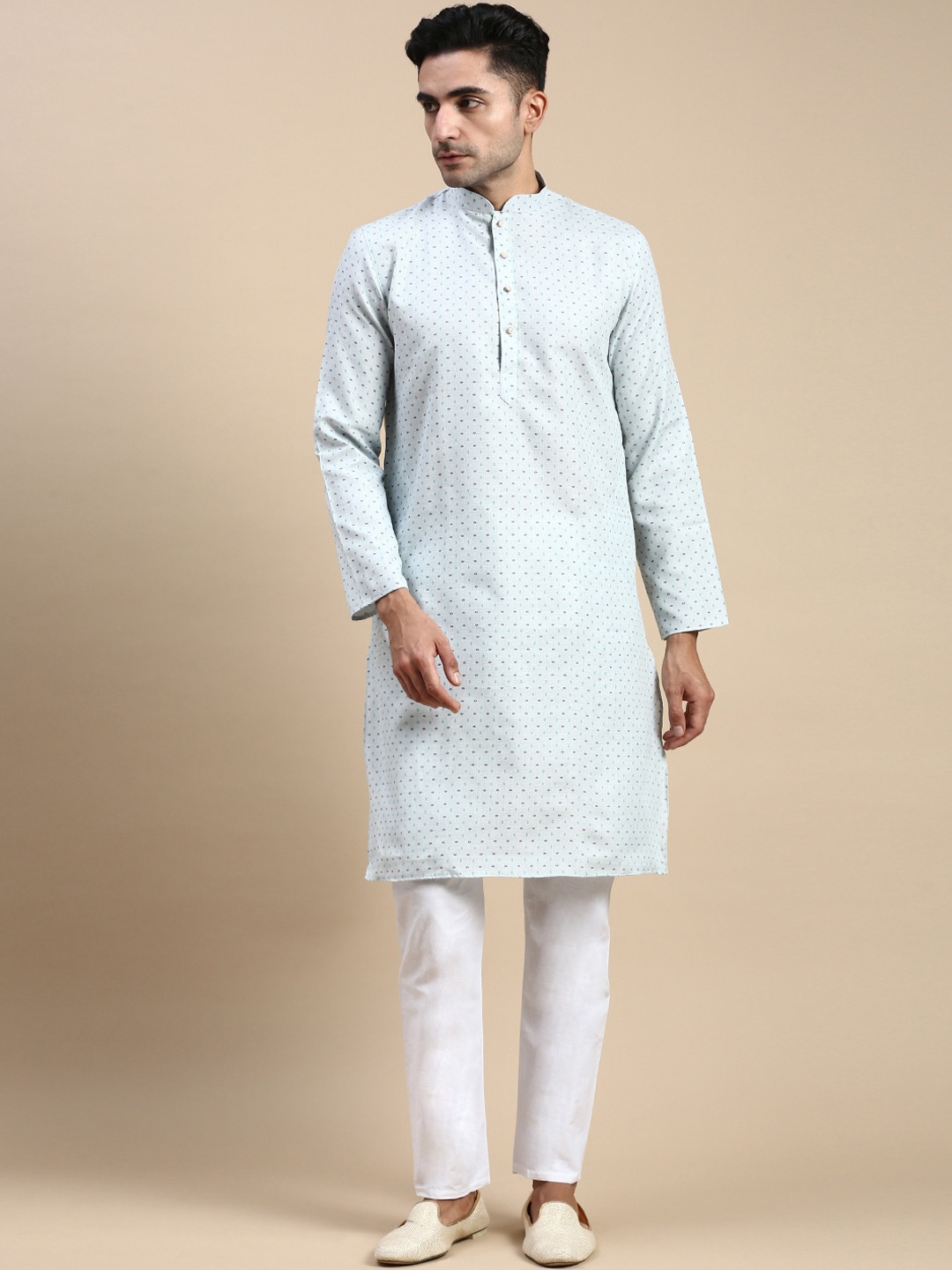 

Rishika Geometric Printed Pure Cotton Straight Kurta, Blue