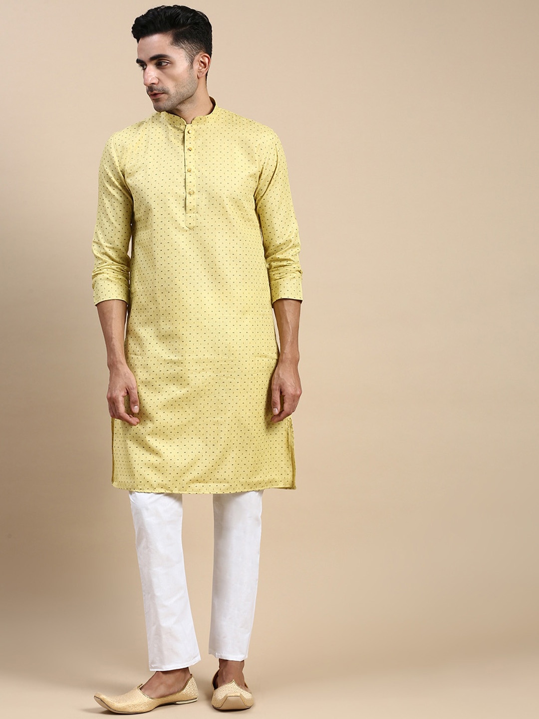 

Rishika Geometric Printed Pure Cotton Straight Kurta, Yellow