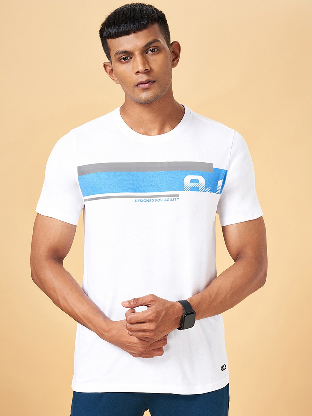 

Ajile by Pantaloons Graphic Printed Slim Fit Cotton T-shirt, White