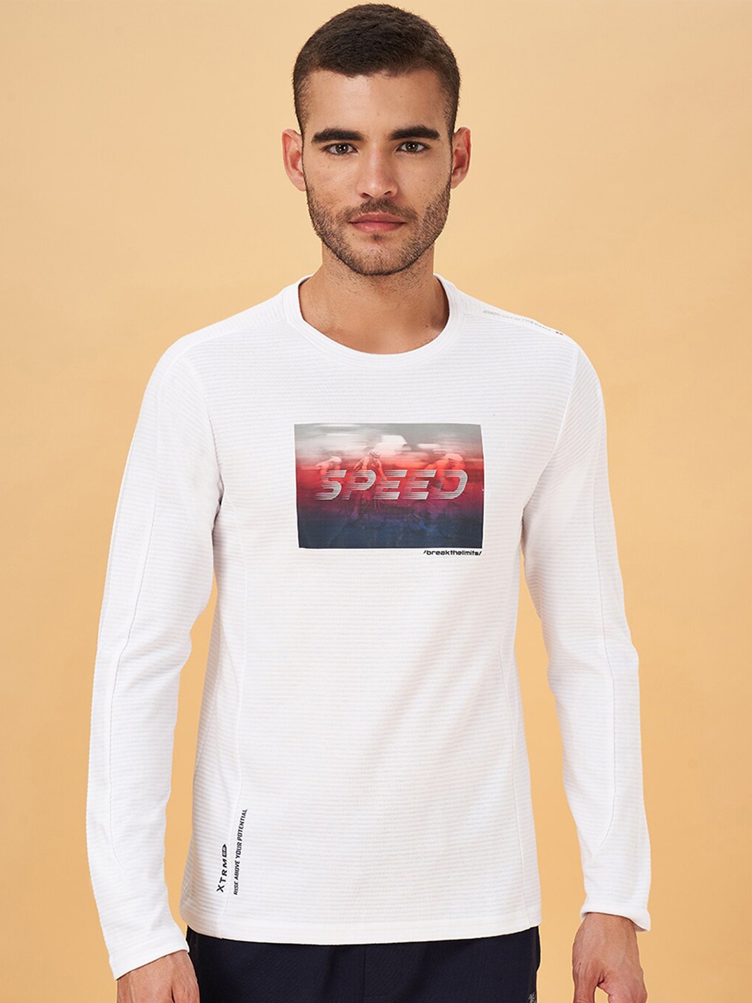 

Ajile by Pantaloons Graphic Printed Slim Fit Cotton T-shirt, White