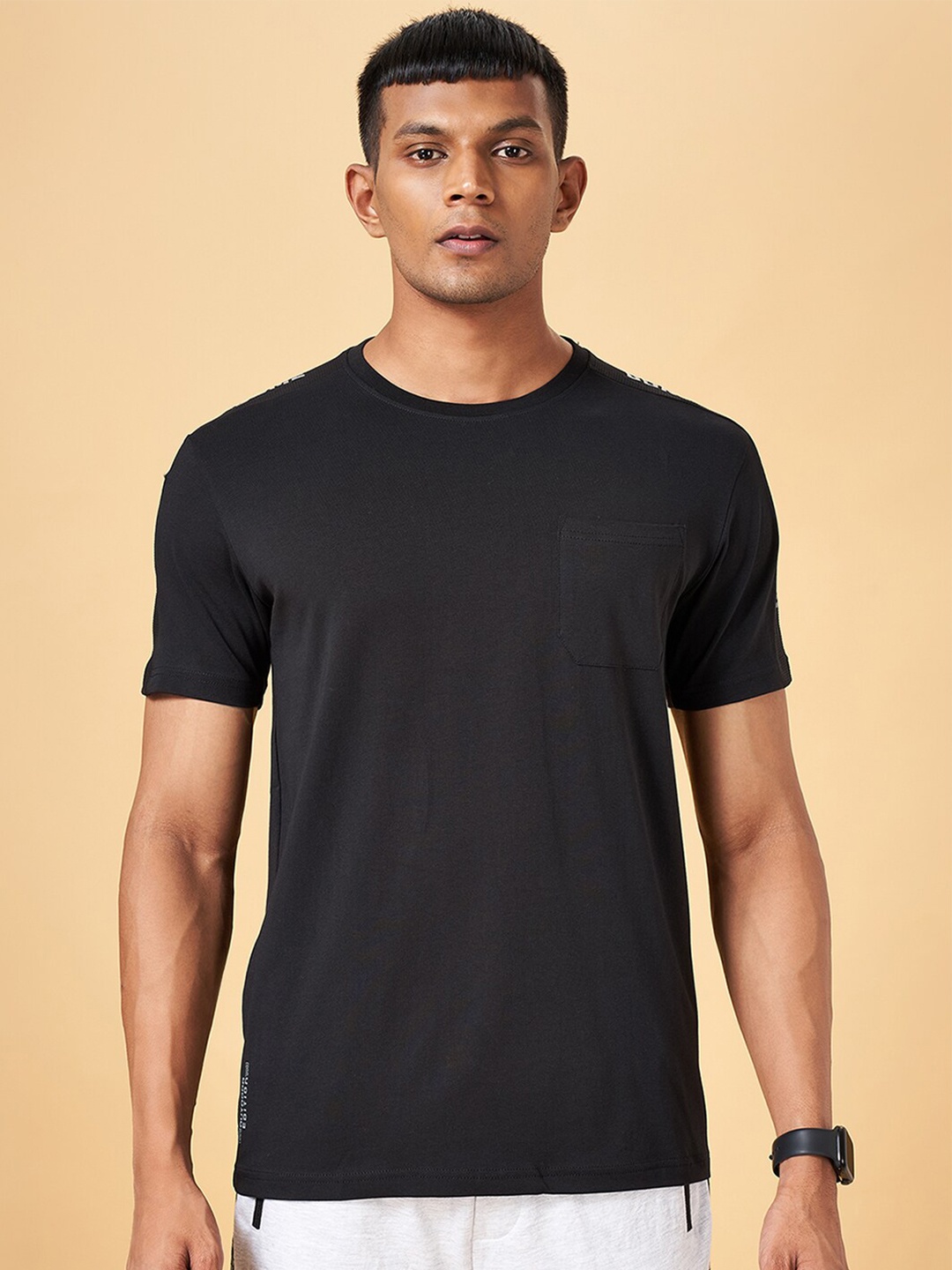 

Ajile by Pantaloons Slim Fit Cotton T-shirt, Black